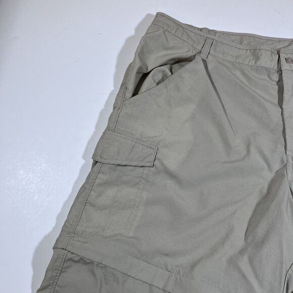 Columbia PFG Khaki Nylon Convertible Fishing Pants Zip Off Shorts Men's XL - Picture 7 of 12